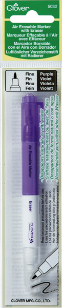 Luftlöslicher Vorzeichenstift mit Radierer (Violett fein) Clover